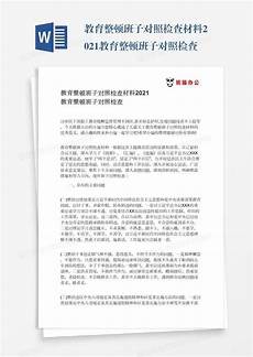 班子对照检查材料